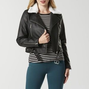 Junior's Moto Jacket with Detachable Sherpa Collar